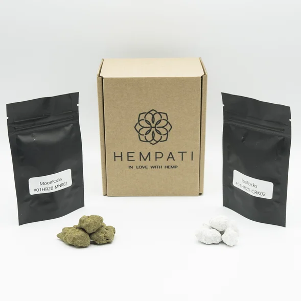 Amostras gratuitas de CBD - Hempati LITE com CBD Moon Rock e CBD Ice Rock