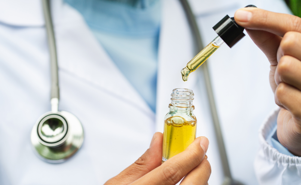doctor with CBD oil